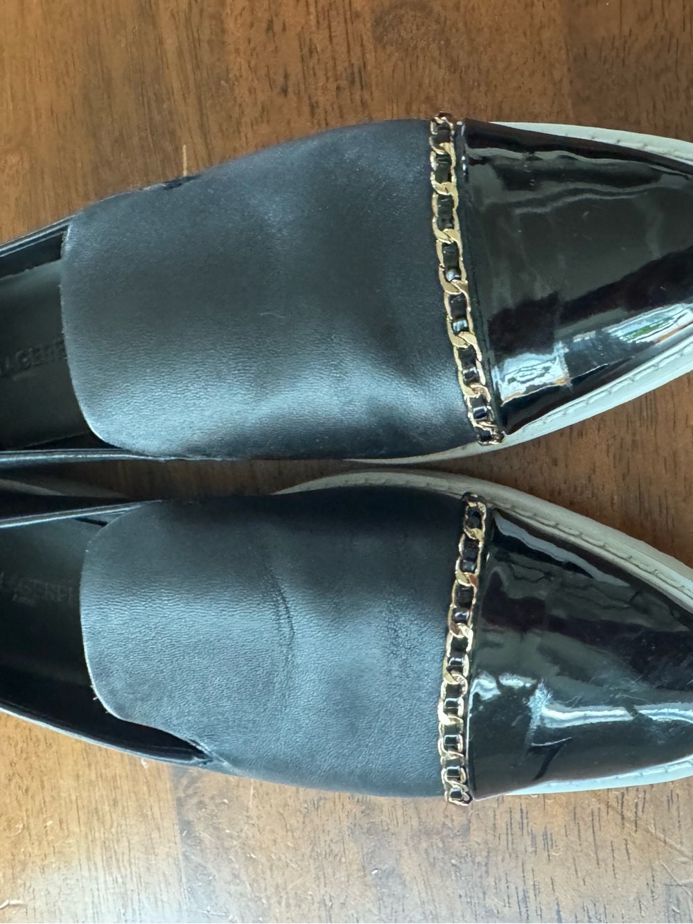 Karl Lagerfeld Black Leather Slip-On Shoe